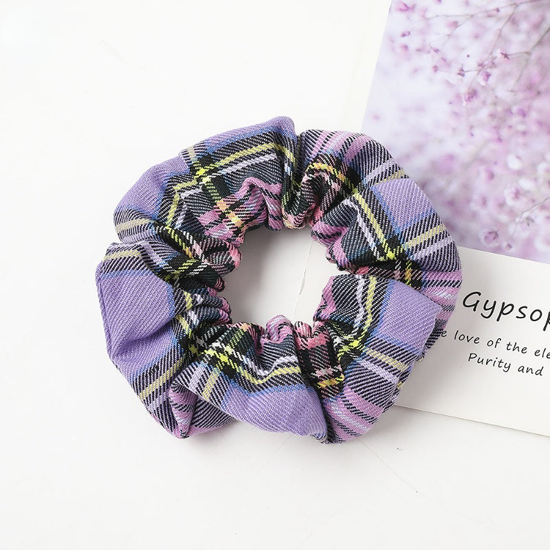 Floral Print Scrunchies Hair Tie Plaid Pattern Hair Rope Hair Accessories