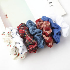 Floral Print Scrunchies Hair Tie Plaid Pattern Hair Rope Hair Accessories