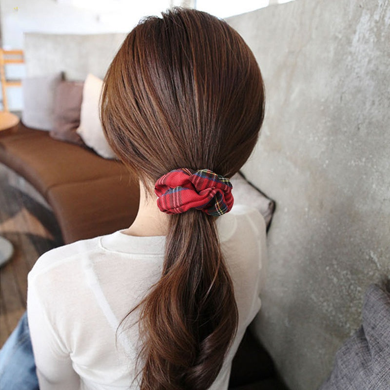 Floral Print Scrunchies Hair Tie Plaid Pattern Hair Rope Hair Accessories