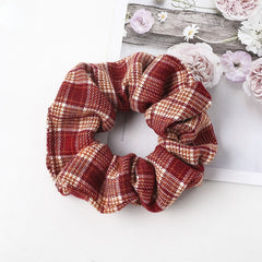 Floral Print Scrunchies Hair Tie Plaid Pattern Hair Rope Hair Accessories