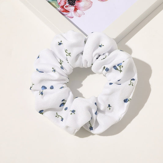 Floral Print Scrunchies Hair Tie Plaid Pattern Hair Rope Hair Accessories