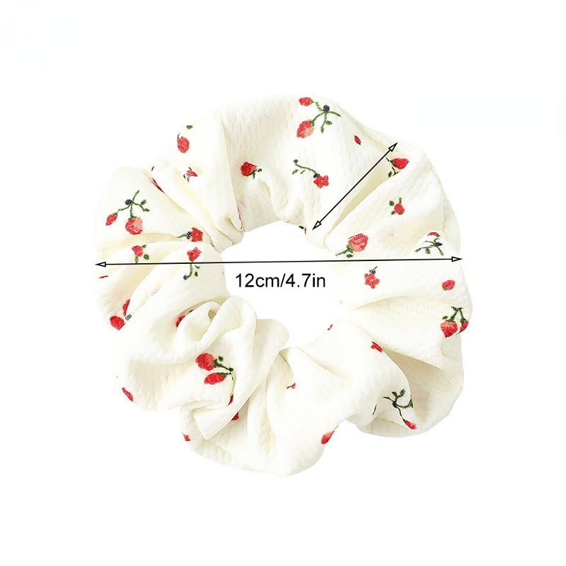 Floral Print Scrunchies Hair Tie Plaid Pattern Hair Rope Hair Accessories