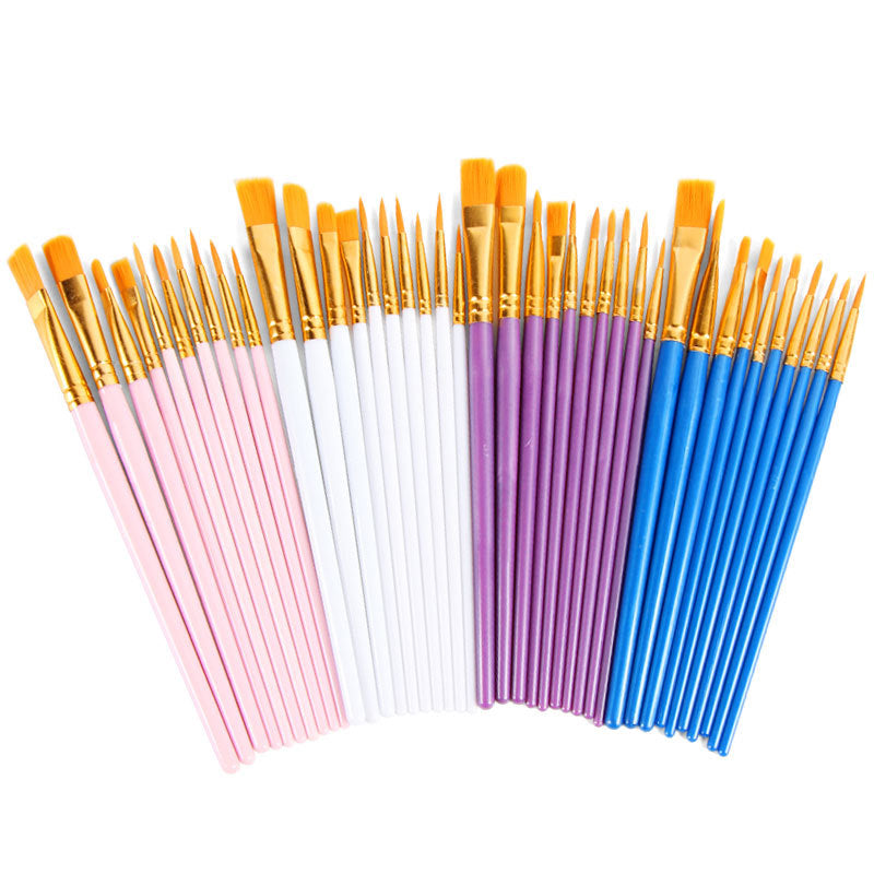 10pcs Professional Paint Brushes Set Artist Nylon Hair Watercolor