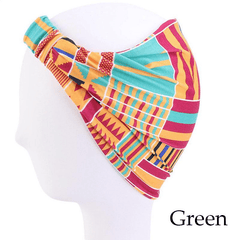Bohemian Print Headband Yoga Sports Hairband Elastic Twisted Knot Turban
