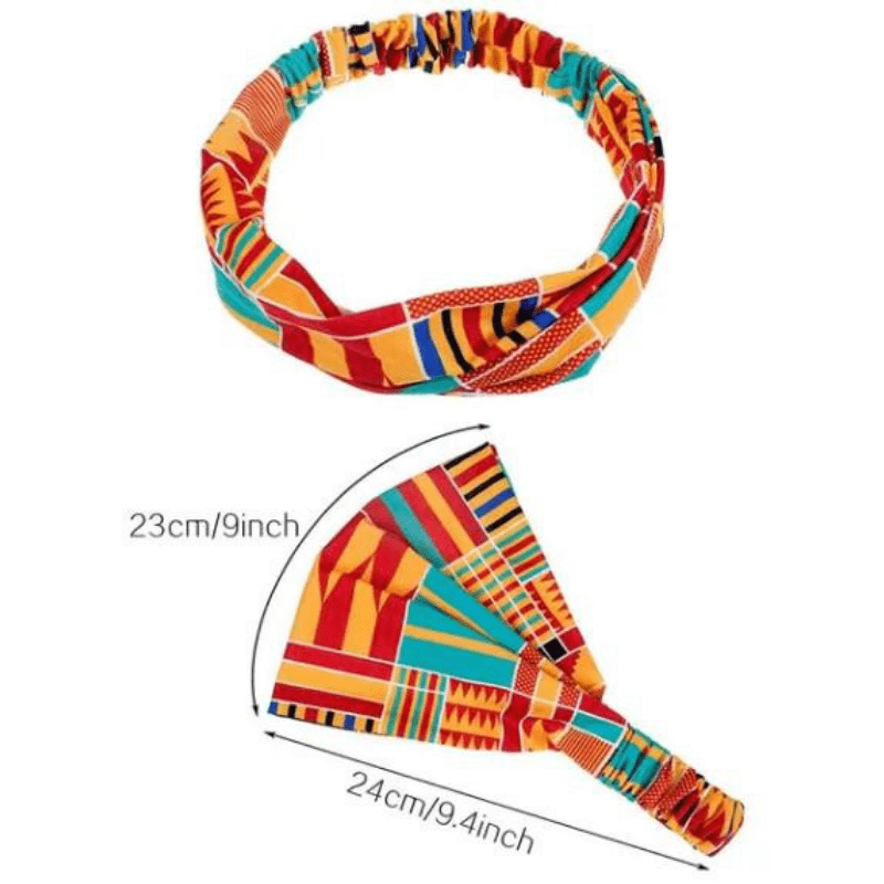 Bohemian Print Headband Yoga Sports Hairband Elastic Twisted Knot Turban