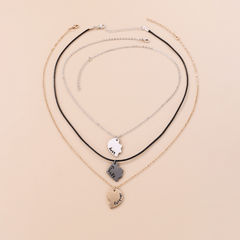 3pcs Girls Heart Pendant Necklace Teen Party Accessories