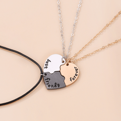 3pcs Girls Heart Pendant Necklace Teen Party Accessories