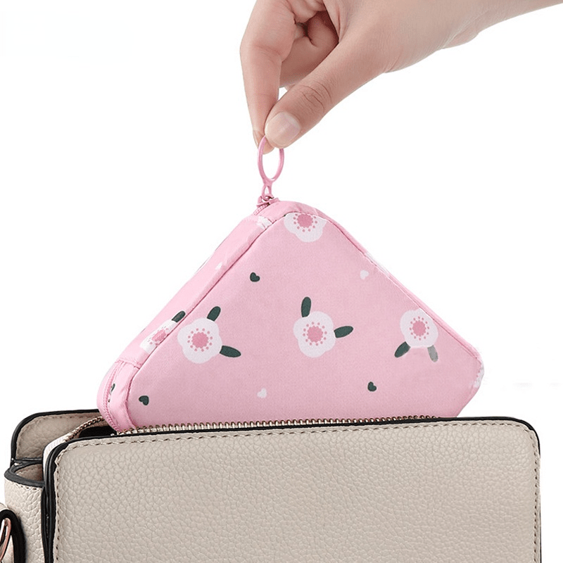 Cartoon Pattern Zipper Storage Bag Sanitary Napkin Portable Pouch