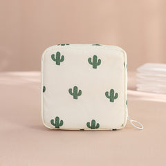 Cartoon Pattern Zipper Storage Bag Sanitary Napkin Portable Pouch
