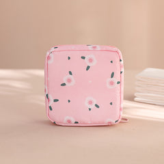 Cartoon Pattern Zipper Storage Bag Sanitary Napkin Portable Pouch
