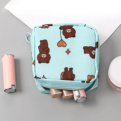 Cartoon Pattern Zipper Storage Bag Sanitary Napkin Portable Pouch