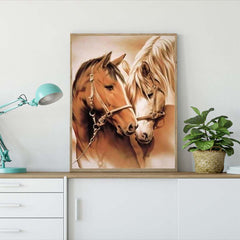 Animal Horse Diamond Painting Kit Full Round Drill Home Decor 20x29