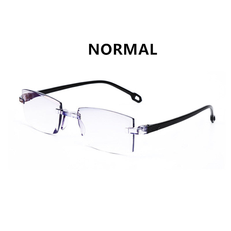 Portable Rimless Bifocal Anti Light Reading Glasses For Men