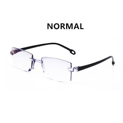 Portable Rimless Bifocal Anti Light Reading Glasses For Men