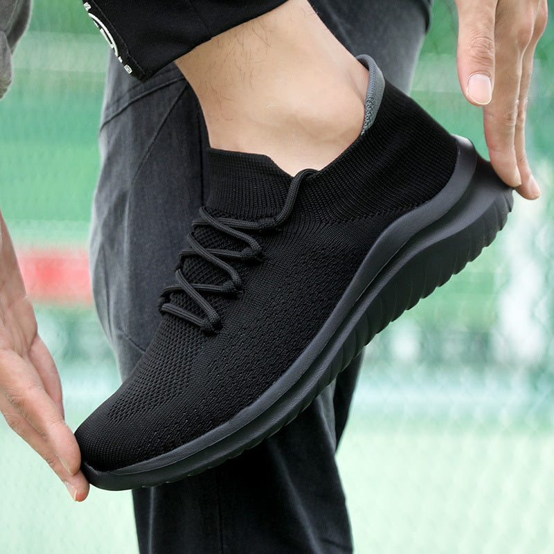 Men's Knitted Breathable Walking Shoes Lightweight Comfy Casual Shoes