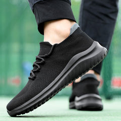 Men's Knitted Breathable Walking Shoes Lightweight Comfy Casual Shoes