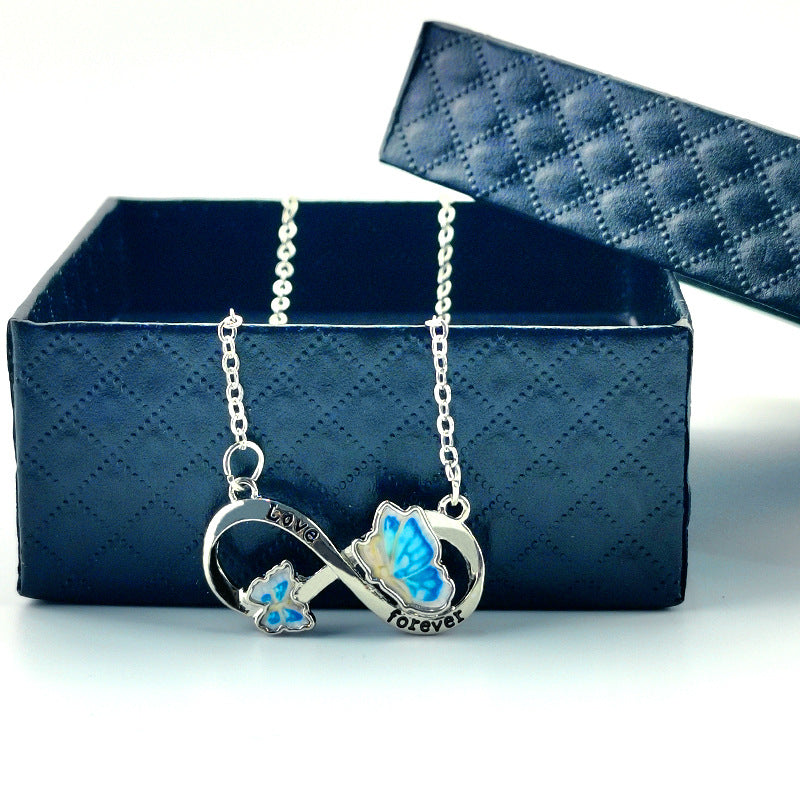 Cartoon Butterfly Pendant Necklace - Holiday Gift for Friends