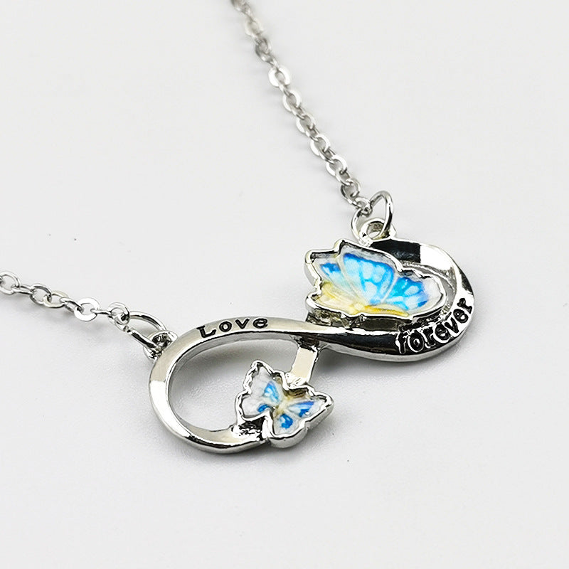 Cartoon Butterfly Pendant Necklace - Holiday Gift for Friends