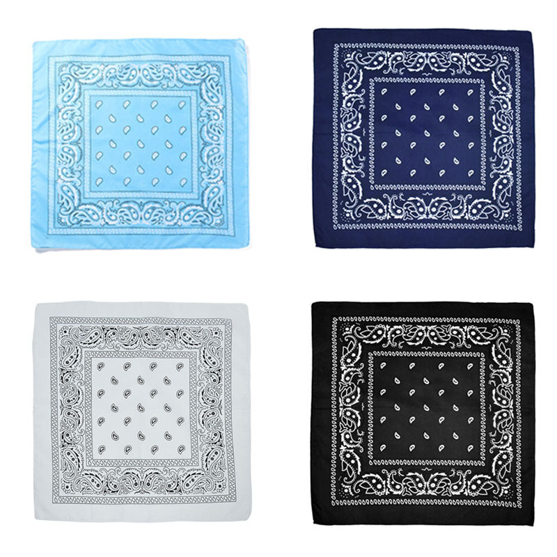 Paisley Print Bandana Satin Square Scarf Hip Hop Cowboy Cowgirl Head Wrap
