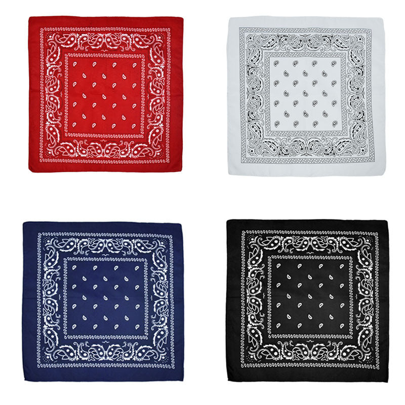 Paisley Print Bandana Satin Square Scarf Hip Hop Cowboy Cowgirl Head Wrap