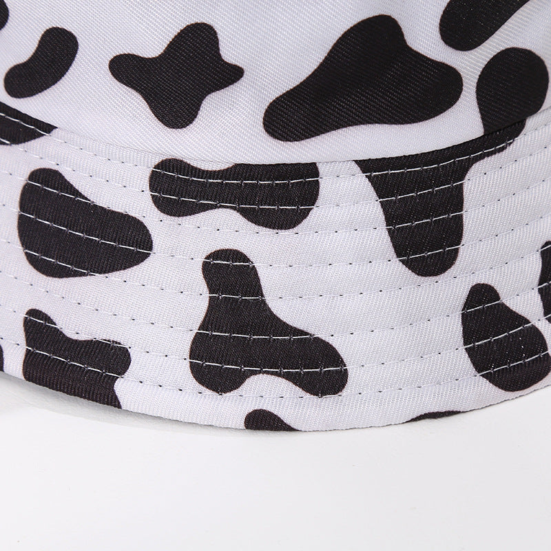 Cow Pattern Print Bucket Hat Lightweight Couple Basin Hat Summer Sunscreen
