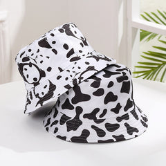 Cow Pattern Print Bucket Hat Lightweight Couple Basin Hat Summer Sunscreen