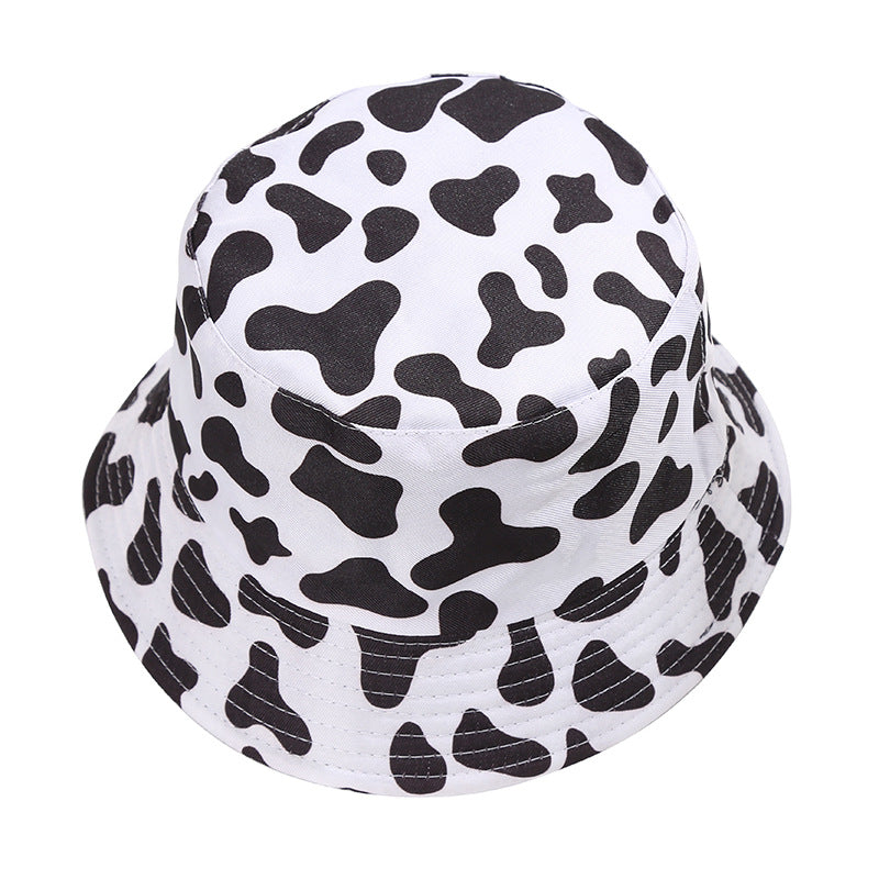 Cow Pattern Print Bucket Hat Lightweight Couple Basin Hat Summer Sunscreen