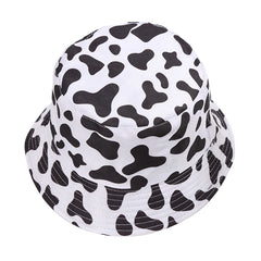 Cow Pattern Print Bucket Hat Lightweight Couple Basin Hat Summer Sunscreen