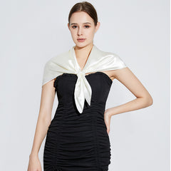 Classic Satin Square Scarf Solid Silk Neckerchief Bandana Head Scarves