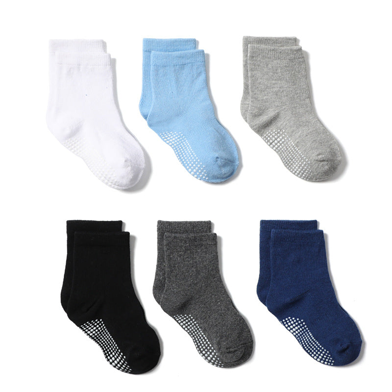 6 Pairs Boys Non Slip Ankle Socks for Toddlers