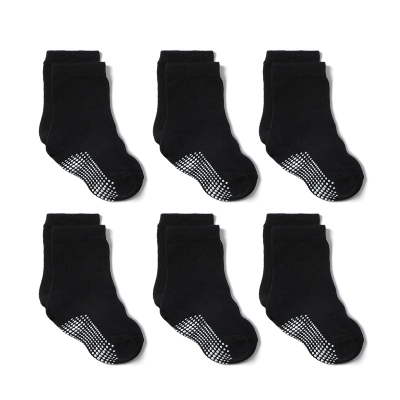 6 Pairs Boys Non Slip Ankle Socks for Toddlers