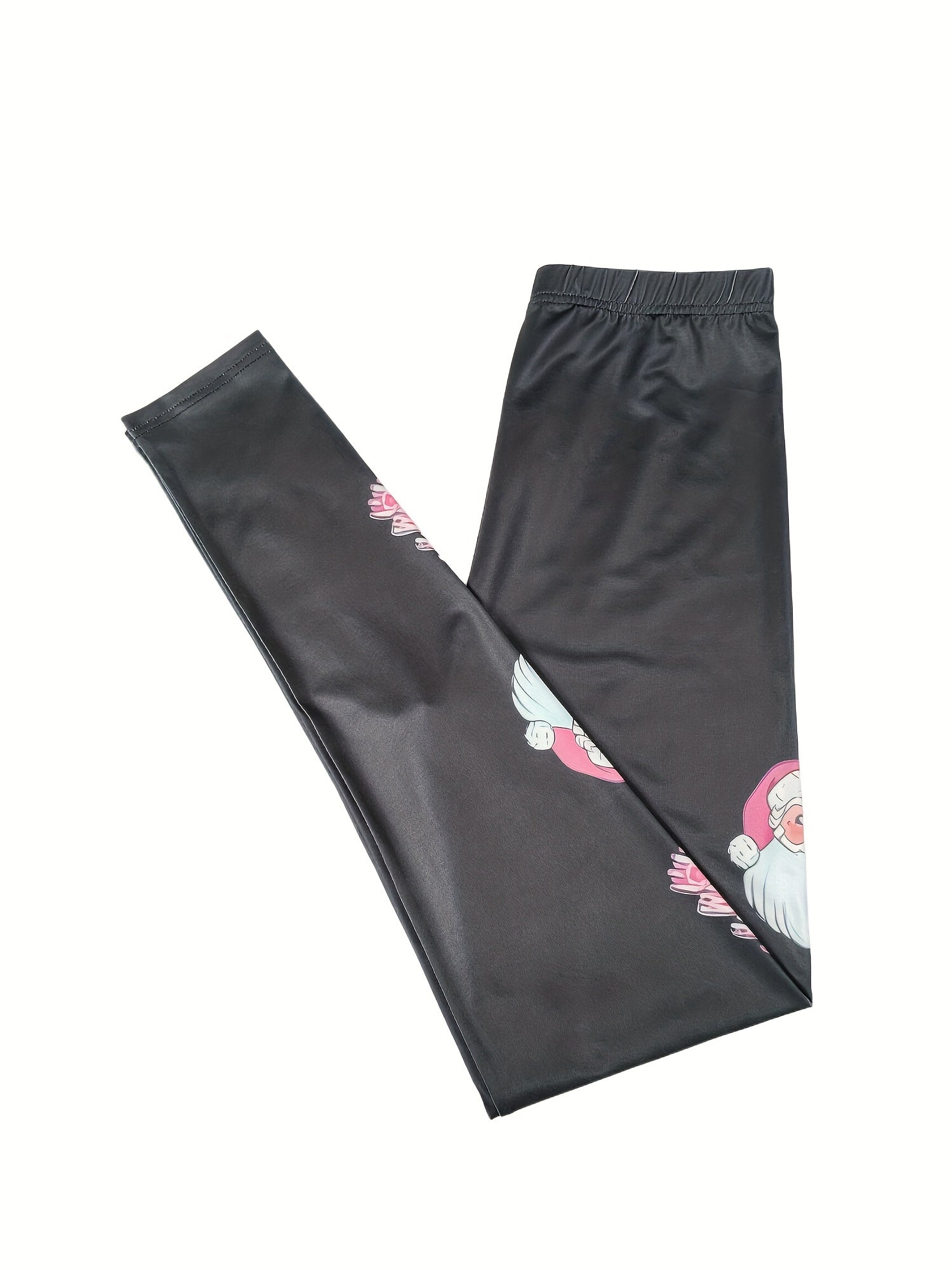 Christmas Print Skinny Leggings Elastic Waist Stretchy Leggings