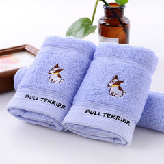 Kid's Cotton Facial Towels Embroidered Animal Pattern Bathroom Towels