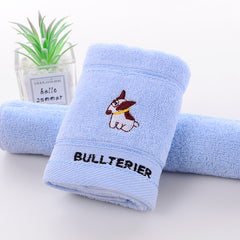 Kid's Cotton Facial Towels Embroidered Animal Pattern Bathroom Towels