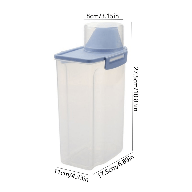 2.5L Plastic Food Storage Container with Measuring Cup & Grain Dispenser