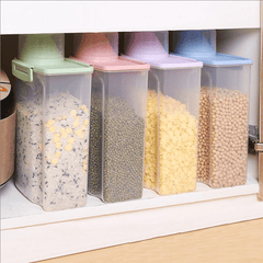 2.5L Plastic Food Storage Container with Measuring Cup & Grain Dispenser