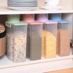 2.5L Plastic Food Storage Container with Measuring Cup & Grain Dispenser