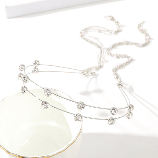 Rhinestone Tassel Bow Headband Bridal Hair Accessories