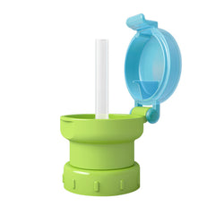 Spill Proof Drink Bottle with Twist Cover Cap and Straw