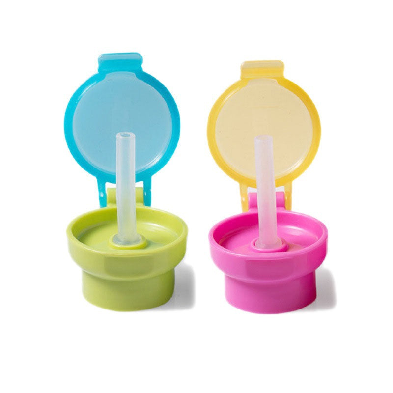 Spill Proof Drink Bottle with Twist Cover Cap and Straw