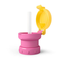 Spill Proof Drink Bottle with Twist Cover Cap and Straw
