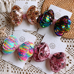 Sequin Bow Hair Clip for Little Girls