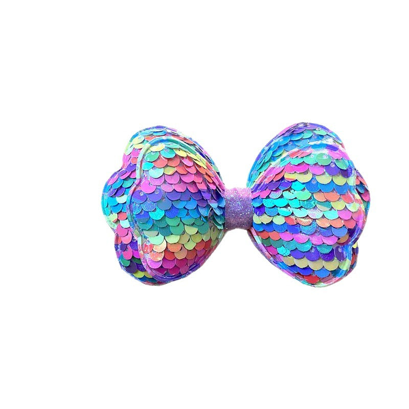 Sequin Bow Hair Clip for Little Girls