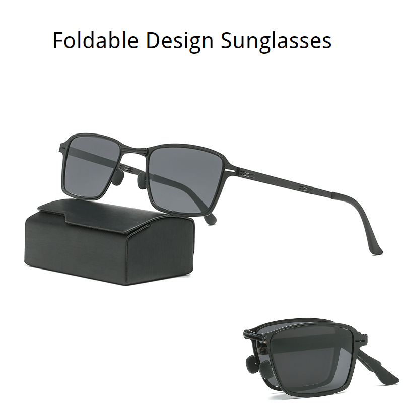 BY002 Men's Foldable Polarized Sunglasses UV400 Retro Style