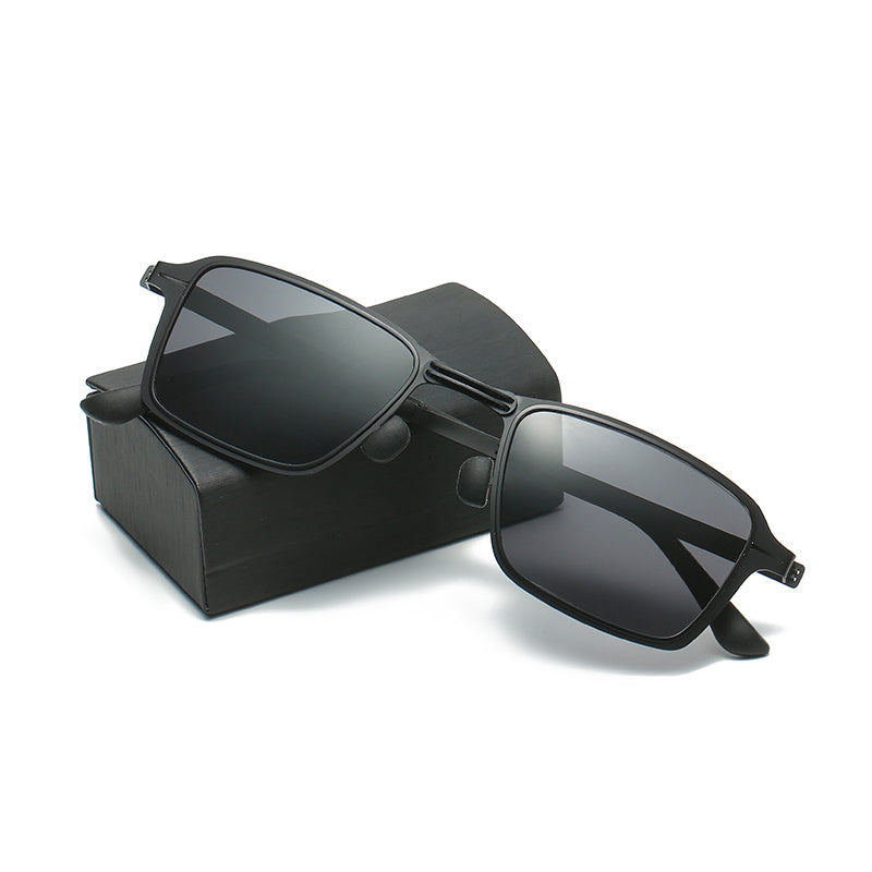 BY002 Men's Foldable Polarized Sunglasses UV400 Retro Style
