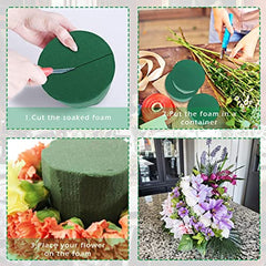6pcs Round Floral Foam Blocks Green Wet Dry Flower Foam Plant Foam