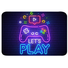 Neon Video Game Floor Mat - Large Area Rug for Gamer Carpet Living Room Bedroom