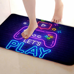 Neon Video Game Floor Mat - Large Area Rug for Gamer Carpet Living Room Bedroom