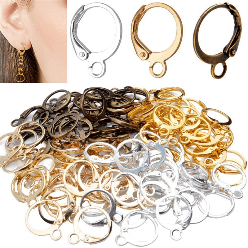 50pcs Vintage French Style Earring Hooks 15x12mm DIY Jewelry Making Supplies