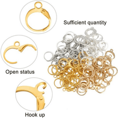 50pcs Vintage French Style Earring Hooks 15x12mm DIY Jewelry Making Supplies